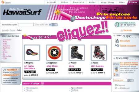 Nouvelle rubrique « Promos » Hawaiisurf