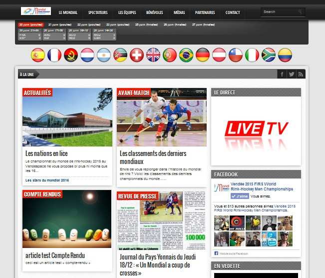 Le site du championnat du monde de rink-hockey 2015 est en ligne !