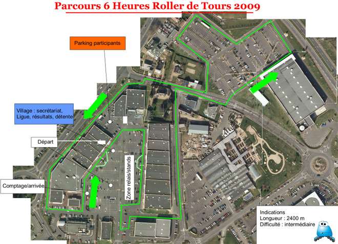 Parcours des 6 Heures roller de Tours
