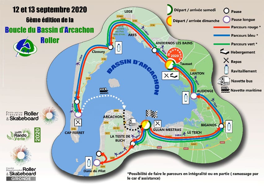 Le parcours de la Boucle du Bassin d'Arcachon