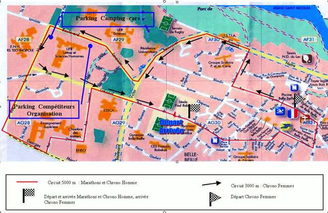 La carte du circuit du championnat de France marathon roller 2008