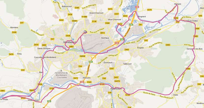Le parcours de 43 km