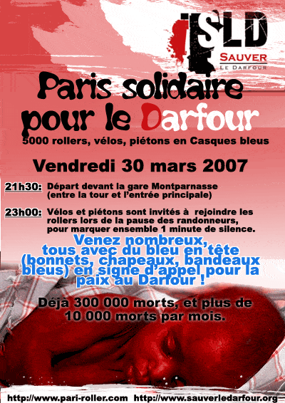 Randonnée roller 2007 à Paris pour la paix au Darfour (75)