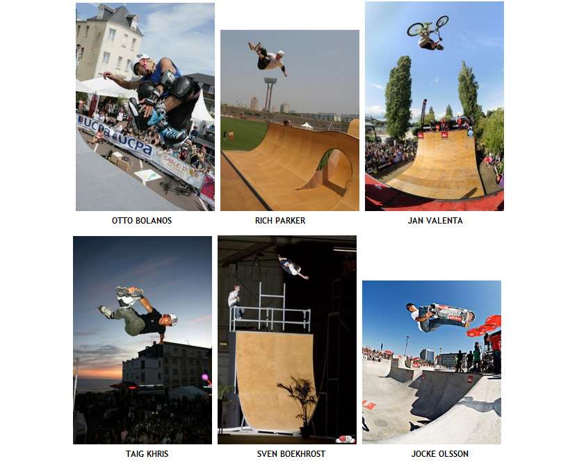 Les participants au show de rampe de Rennes sur Roulettes 2012