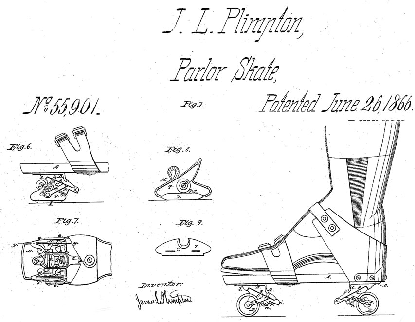 Le brevet du patin convertible de Plimpton