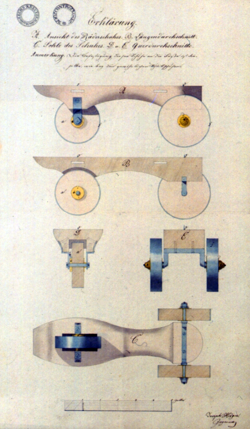 Le patin de Josef Högn en 1827