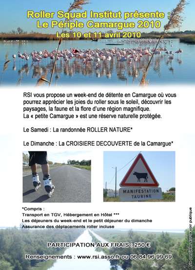 Flyer du voyage en Camargue avec RSI