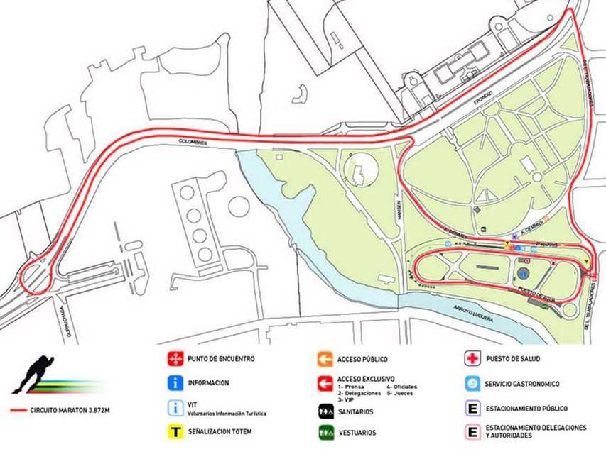 Plan du parcours du marathon du championnat du monde roller course 2014