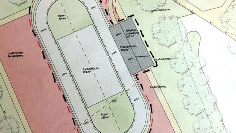 Une piste de roller course en construction Ă Cologne (Allemagne)