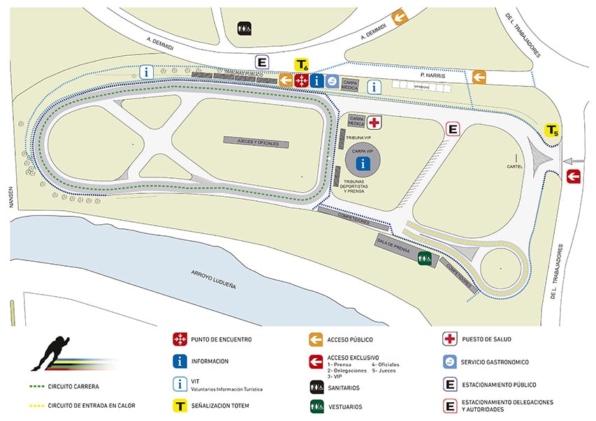 Plan du circuit routier de roller course de Rosario