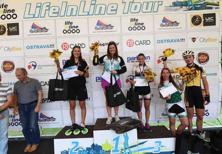 Podium féminin de la World Inline Cup d'Ostrava 2018