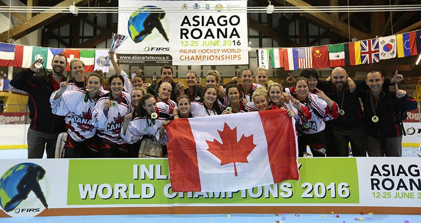 Les canadiennes, championnes du monde de roller hockey 2016