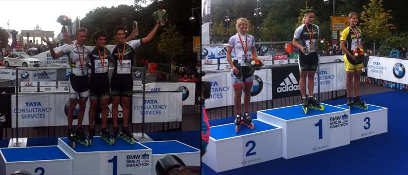 Les podiums du marathon roller de Berlin 2012