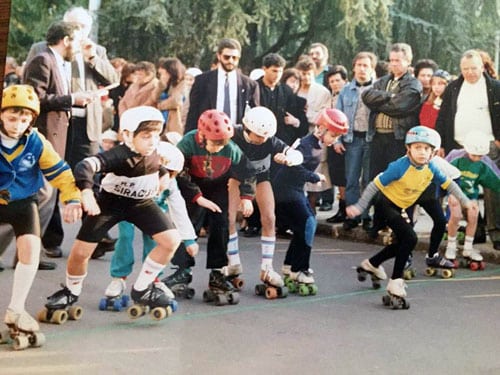 Luca Presti enfant en roller de vitesse