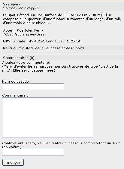 possibilite poser commentaires spots