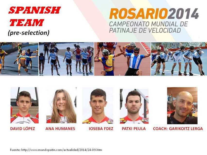 Pré-sélection espagnole pour le mondial de roller course à Rosario (Argentine)