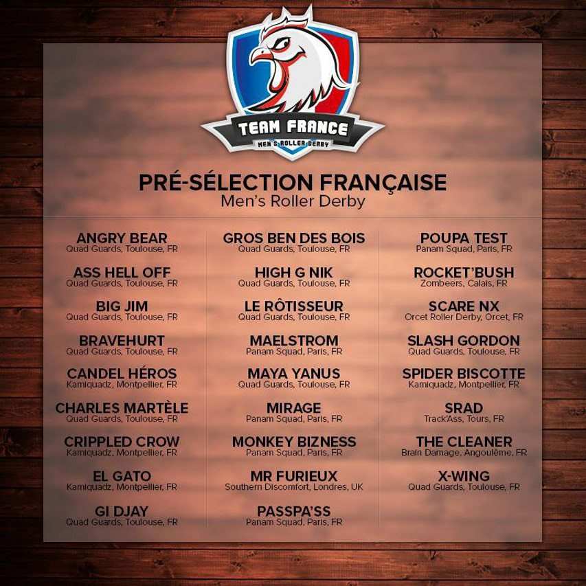 L&rsquo;équipe de France roller derby homme à la Coupe du Monde 2014