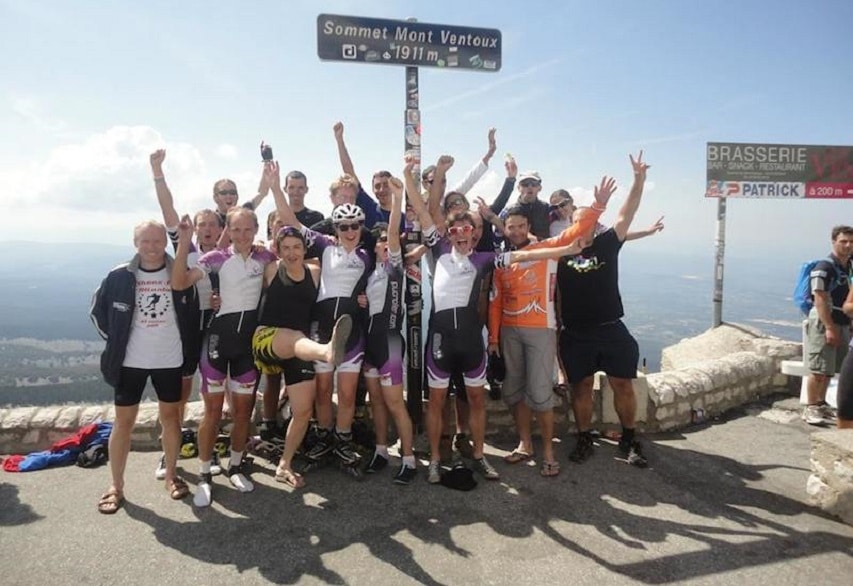 Les patineurs du PUC Roller en haut du Mont Ventoux