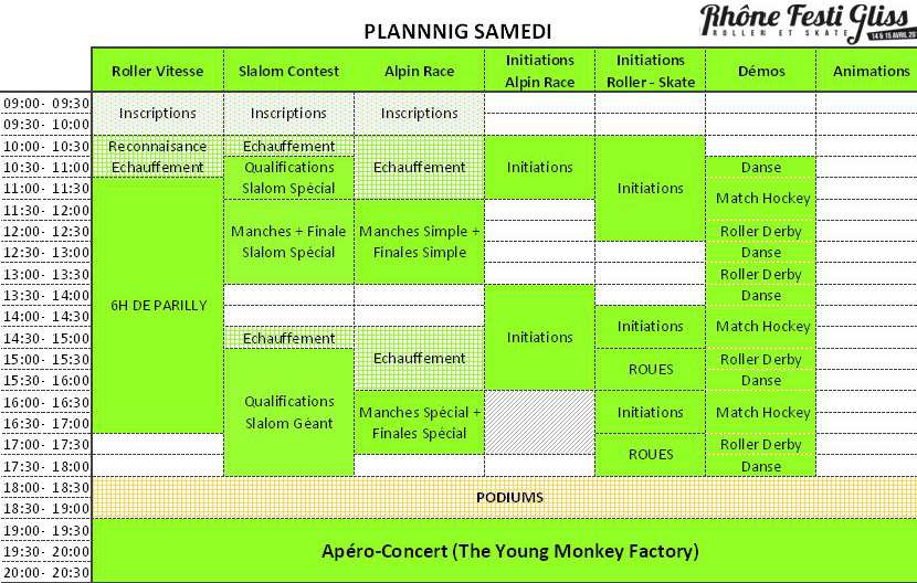 Programme Festigliss samedi