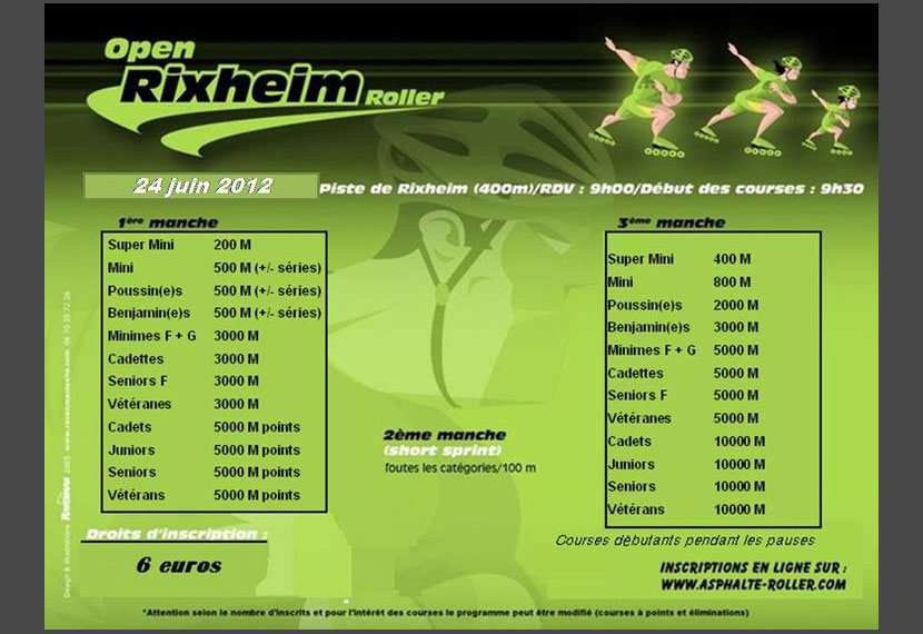 Programme de l'Open de Rixheim 2012