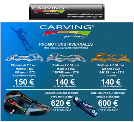 promos hivernales carving speed skating