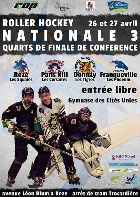 quart finale championnat france roller hockey n3 2014 reze
