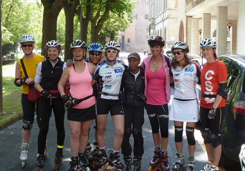 Les filles du groupe ! Raid RollX 3x100 en Italie