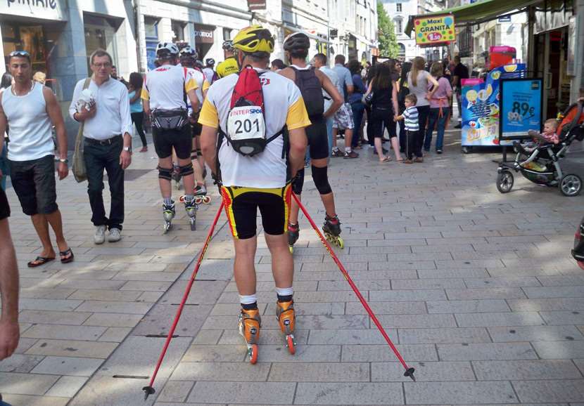 Traversée de la ville en roller