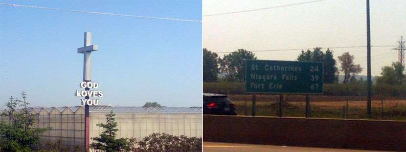 Si il pouvait nous donner un peu de fraicheur ça serait appréciable - Panneau d'affichage sur l'autoroute avec les distances