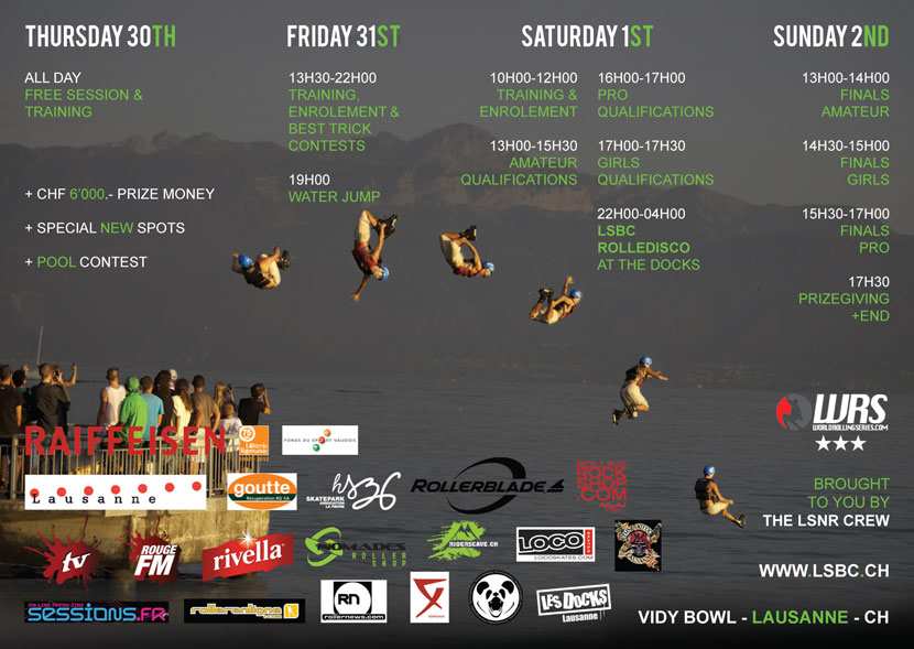 Schedule Raiffeisen Lausanne Street & Bowl Contest 2012