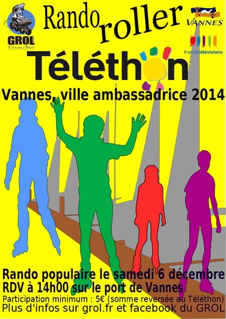 Randonnée roller à Vannes pour le Téléthon 2014