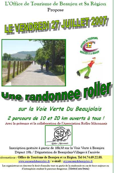 Randonnée roller 2007 de la Voie Verte du Beaujolais (69)