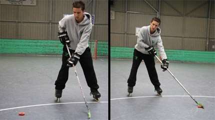 La réception de passe en roller hockey