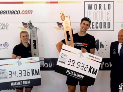 Felix Rijhnen et Mareike Thum battent les records du monde de l&rsquo;heure en roller