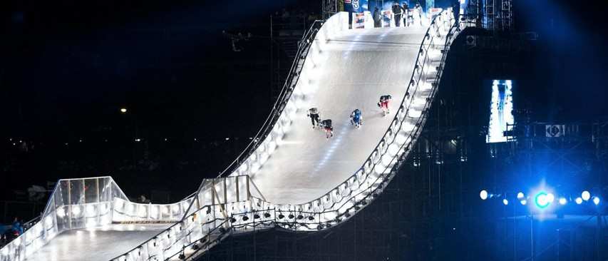 Les riders français en lice pour le Red Bull Crashed Ice 2017 à Marseille (France)
