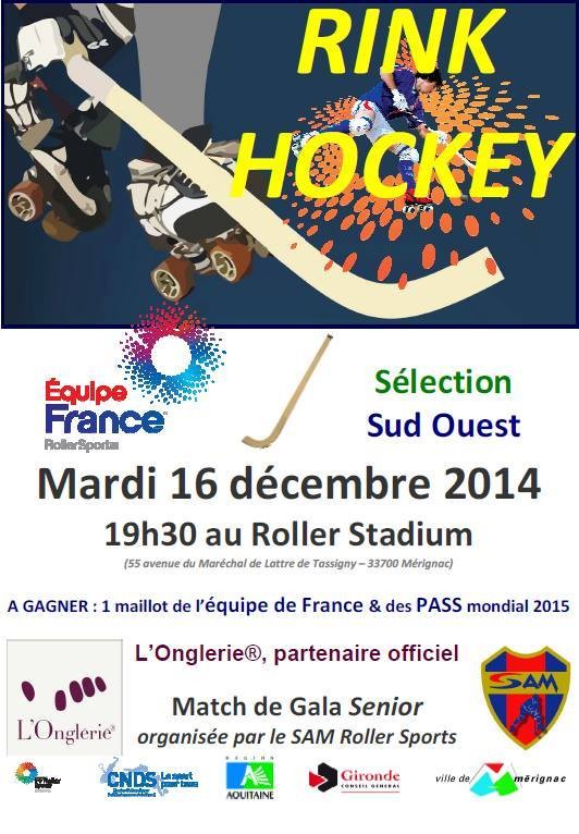 Match de préparation de l’Equipe de France de rink à Mérignac (33)