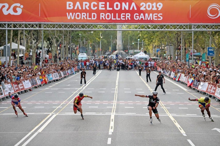 resultats 100m world roller games 2019 barcelone