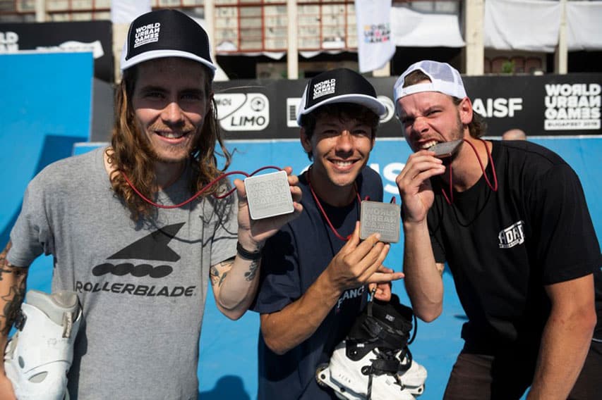 Podium masculin des World Urban Games 2019 en skatepark