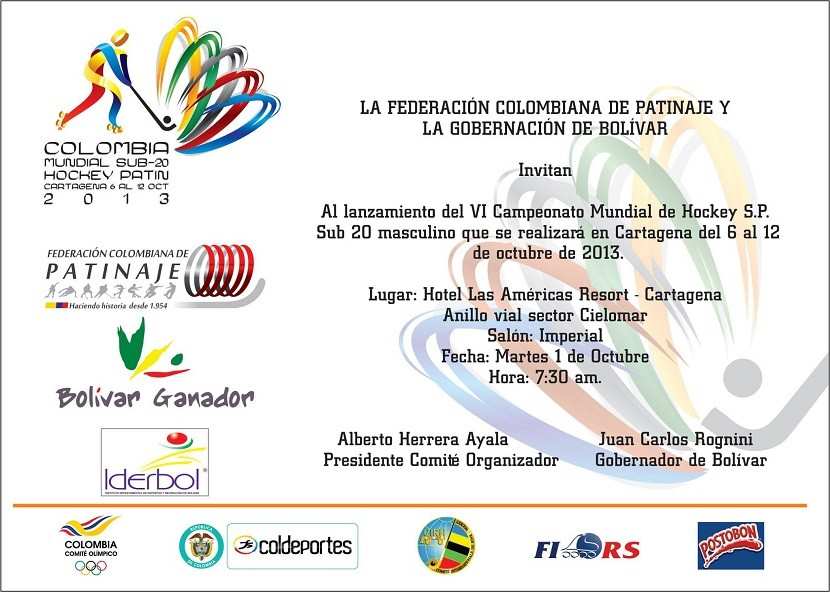 Mardi 1er octobre : lancement officiel du championnat du monde junior de rink-hockey