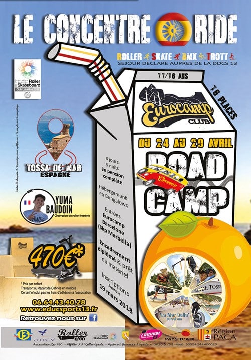 Road Camp 2018 au skatepark Eurocamp de Tossa de Mar (Espagne)