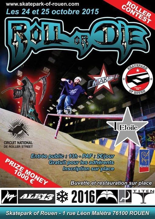 Contest Roller Street Roll or Die 2015 au skatepark de Rouen (76)