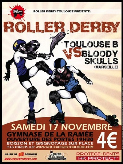 Match de roller derby 2012 entre Toulouse B et les Bloody Skulls de Marseille à Tournefeuille (31)