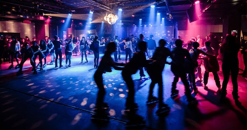 Soirée roller disco au Sucre à Lyon (2016)
