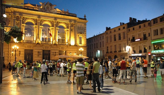 Randonnée roller du vendredi soir à Montpellier