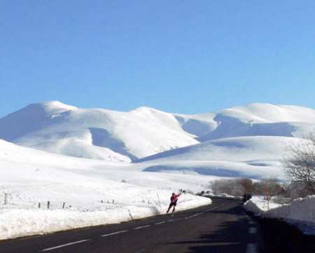 Photo : neige et roller à Clermont (63)