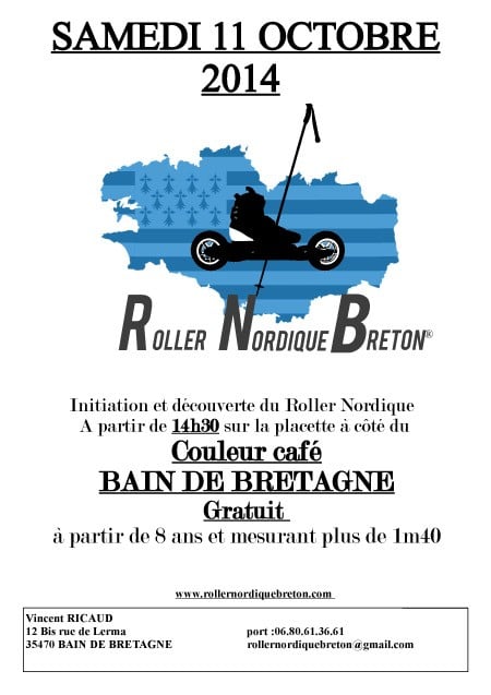 Séance de test du roller nordique à Bain-de-Bretagne (35)