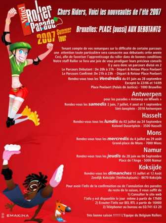 « Rollers parades » cherche Road Manager (Belgique)
