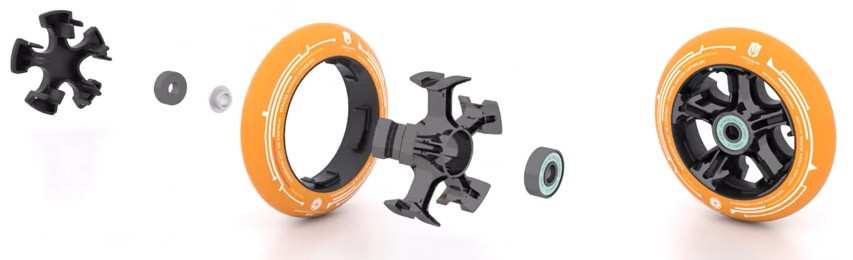 Une nouvelle roue roller course à jante amovible