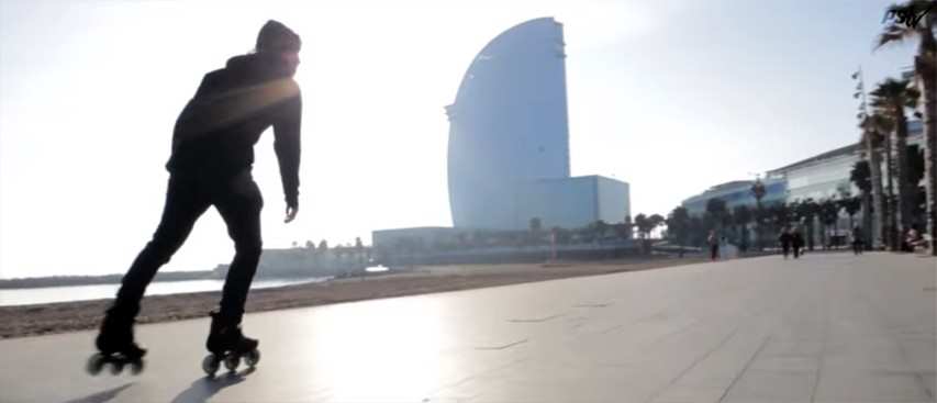 Session roller freeride à Barcelone avec Sam Crofts et Nick Lomax