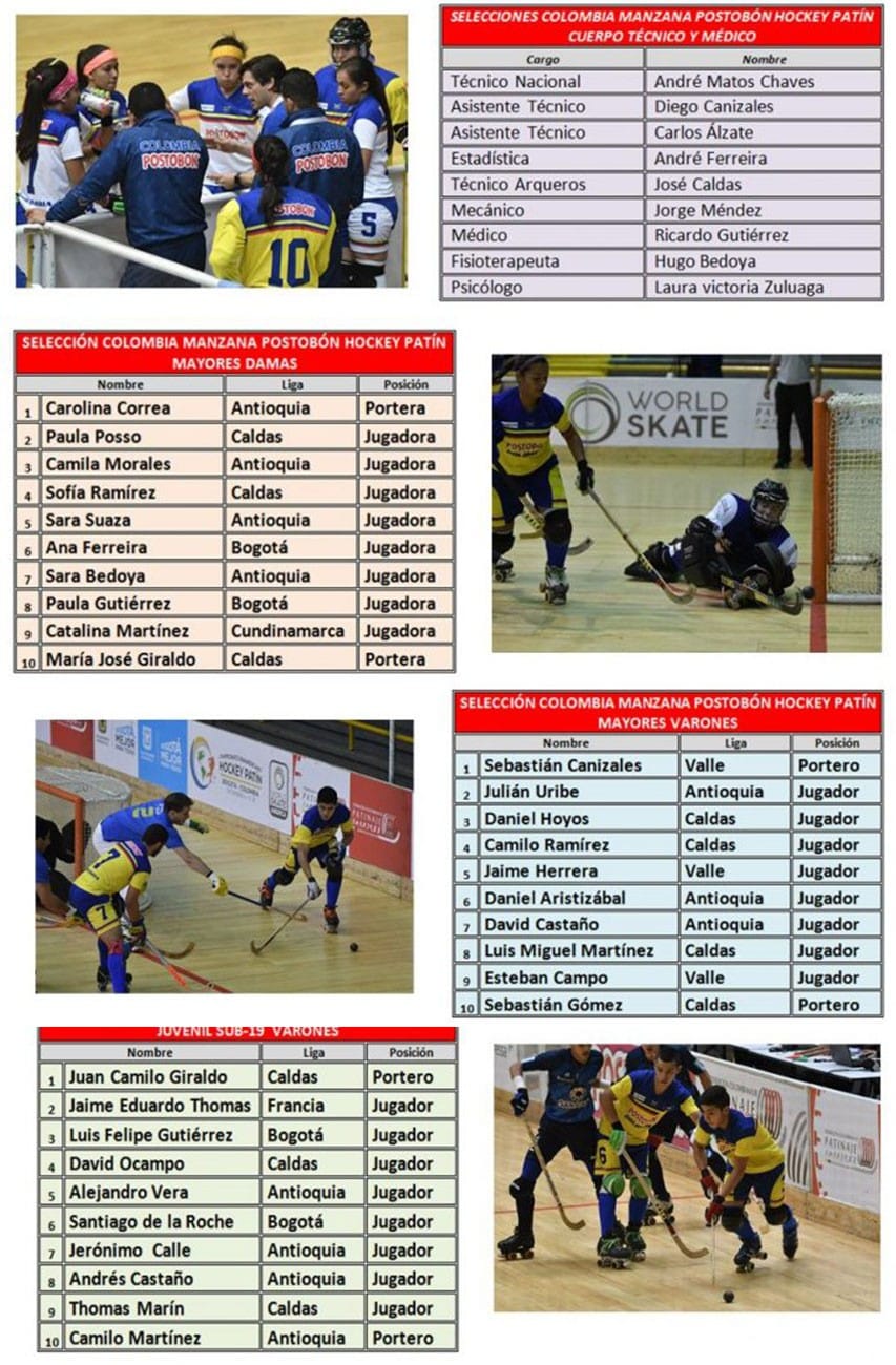 Les sélections colombiennes de rink hockey en Europe pour leur préparation aux World Roller Games 2019